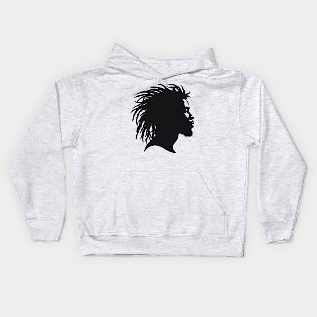 Afrocentric Dreadlocks Silhouette Kids Hoodie by Graceful Designs